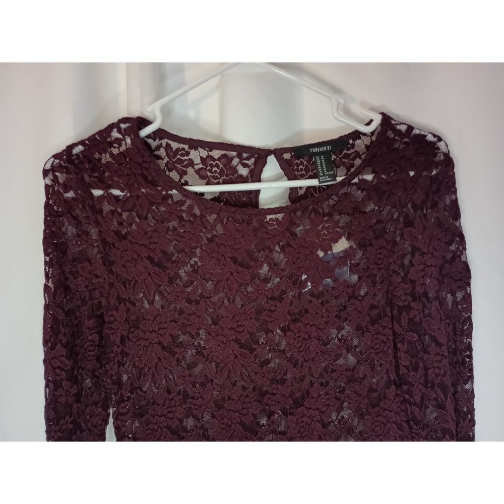 Forever 21 Women's Fairy Grunge Whimsigoth Lace Mesh Fitted Top M NWT - Picture 2 of 10